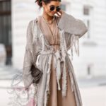 Sweter boho Ale Jazz beżowy-złoty