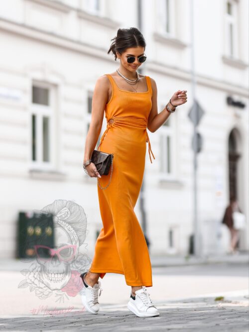 Sukienka Madam Adra Maxi pomarańczowa