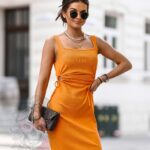 Sukienka Madam Adra Maxi pomarańczowa