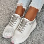 Trampki z cyrkoniami Madam Show Must Go On białe