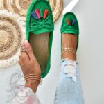 Mokasyny zamszowe Madam Layla zielone