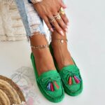 Mokasyny zamszowe Madam Layla zielone