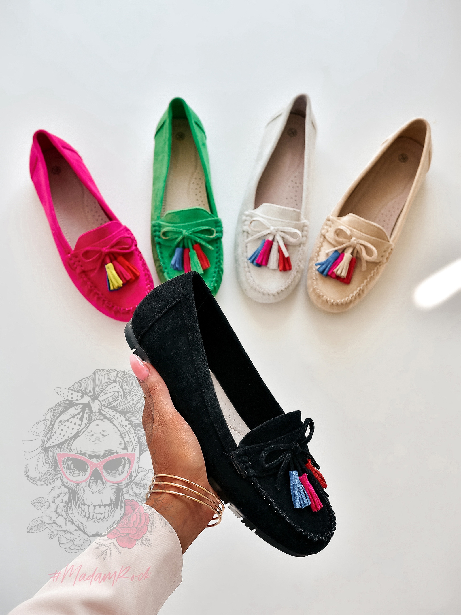 Mokasyny zamszowe Madam Layla czarne