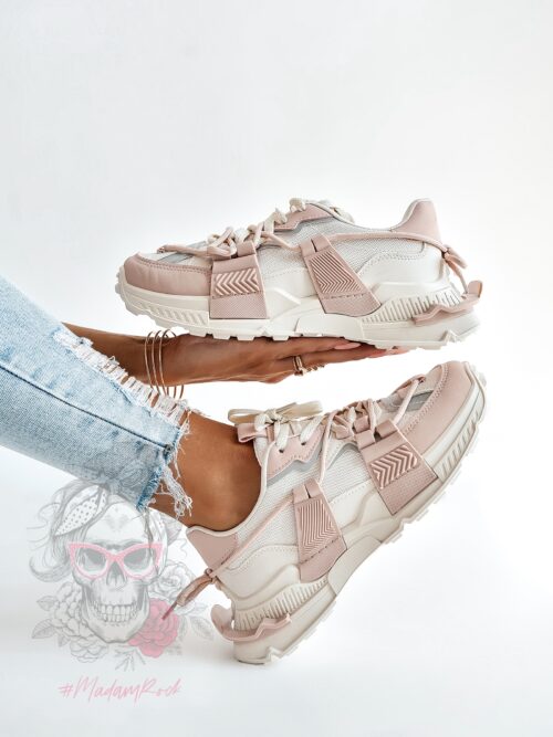 -WYPRZEDANE-Buty sportowe Madam FeelGood puder