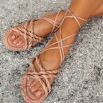 Sandały sznurowane Rock Forever Young nude