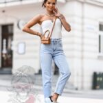 Top bez ramiączek Bert biały