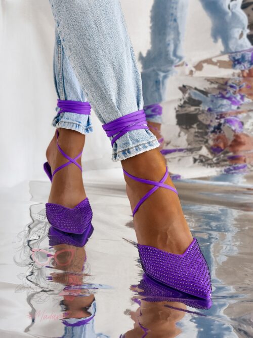 Czółenka z cyrkoniami Rock Rush fiolet