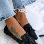 Balerinki ażurowe Madam Bosh czarne