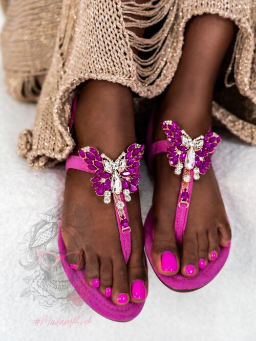 Sandały japonki Madam Partly fuksja