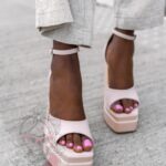 Sandały na słupku Madam Kourtney beżowe