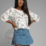 Bluzka gipiurowa Allende biała