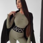 Bluzka prążkowana top Susan Ola Voga khaki