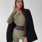 Bluzka prążkowana top Susan Ola Voga khaki