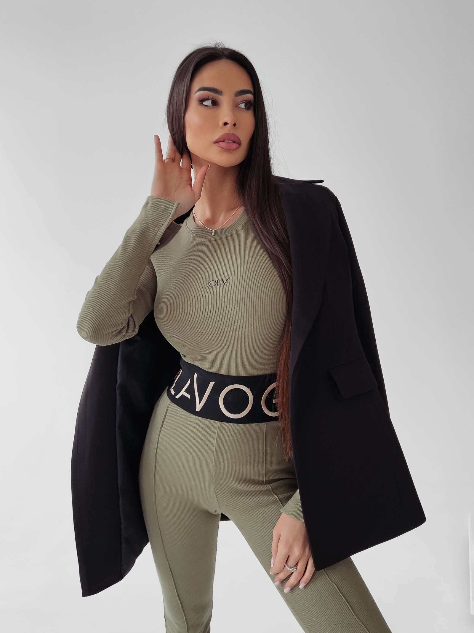 Bluzka prążkowana top Susan Ola Voga khaki Bluzka prążkowana top Susan Ola Voga khaki