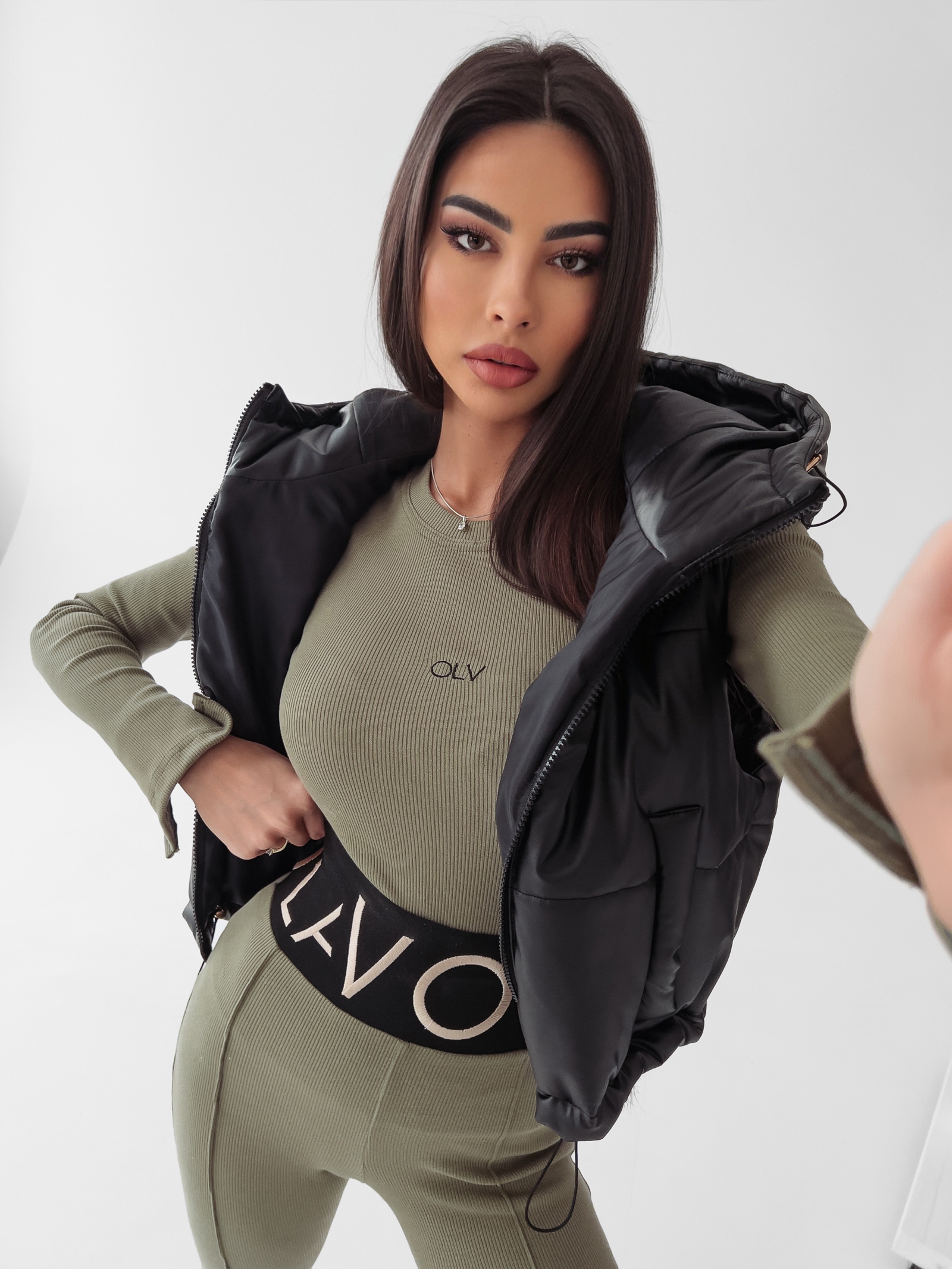 Bluzka prążkowana top Susan Ola Voga khaki