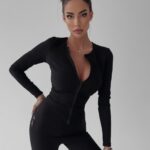 Komplet prążkowany Carole Ola Voga czarny