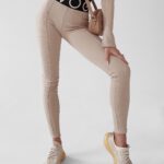 Legginsy prążkowane Susan Ola Voga beżowe