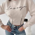 Bluza krótka Aggie Ola Voga beżowa