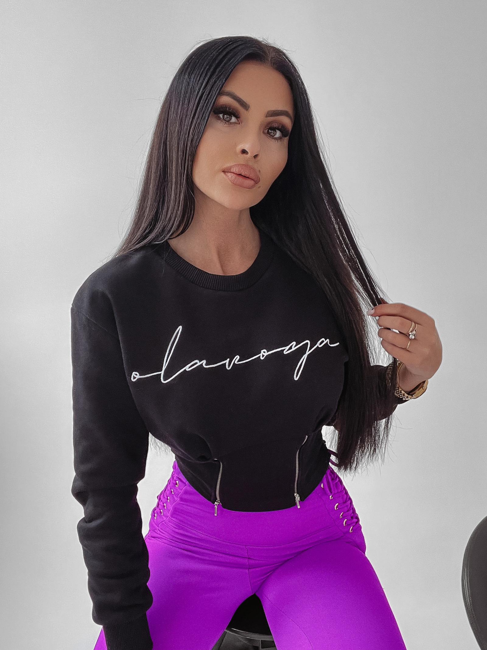 Bluza krótka Aggie Ola Voga czarna