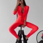 Komplet prążkowany Carole Ola Voga neonowy róż