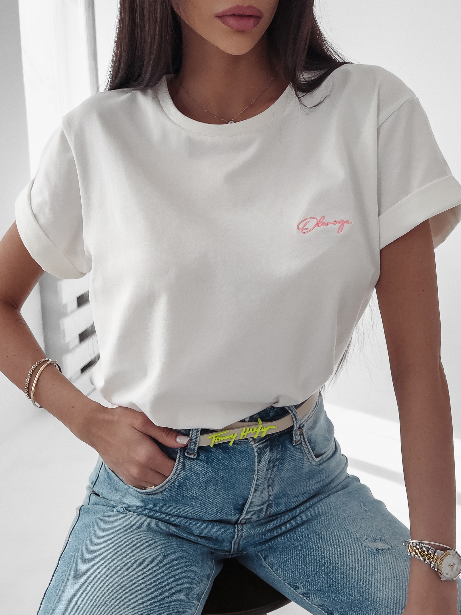 T-shirt klasyczny Lizzie Ola Voga ecru