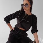 Komplet welurowy Clair Ola Voga czarny