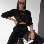 Komplet welurowy Clair Ola Voga czarny