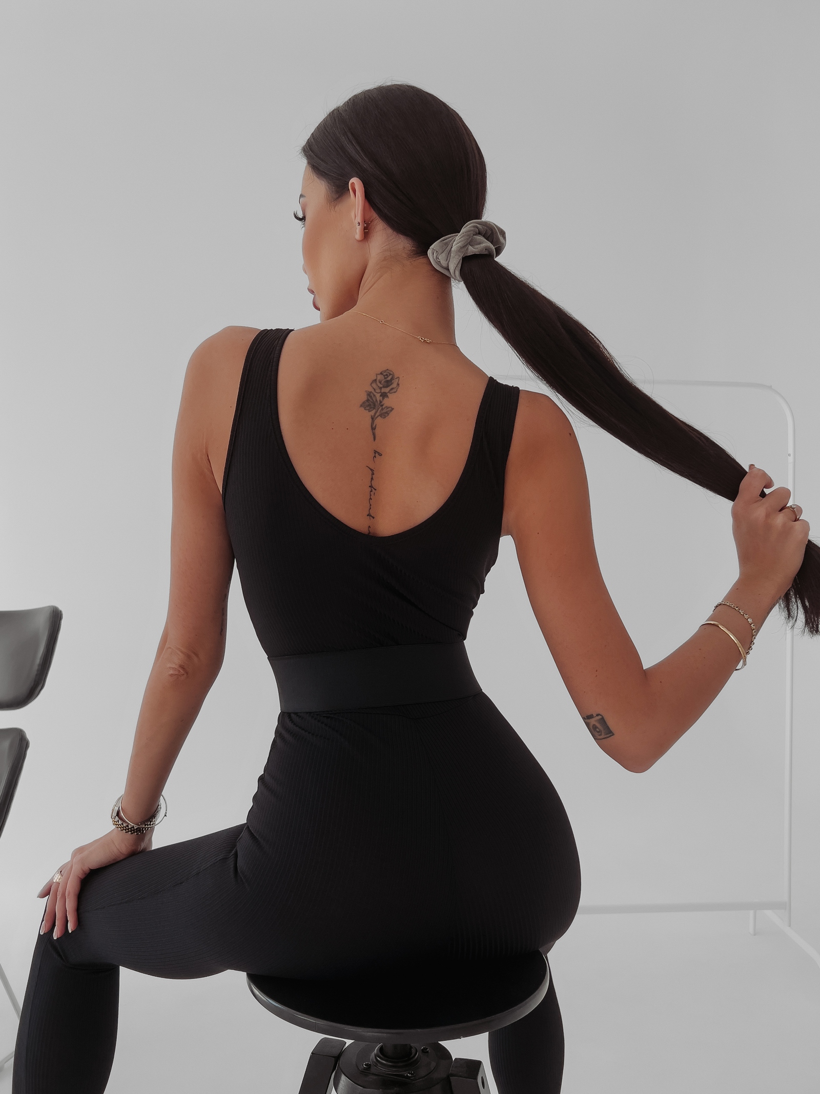 Kombinezon prążkowany Nemezis Ola Voga czarny