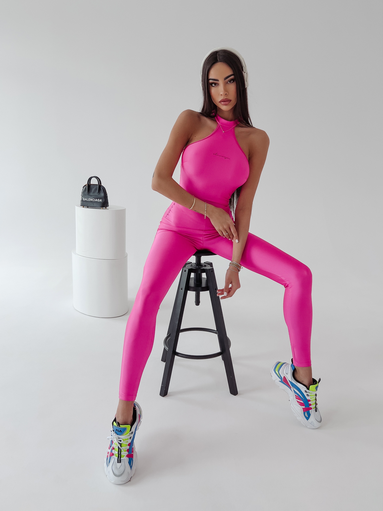 Kombinezon dopasowany Rea Ola Voga neonowy róż Kombinezon dopasowany Rea Ola Voga neonowy róż