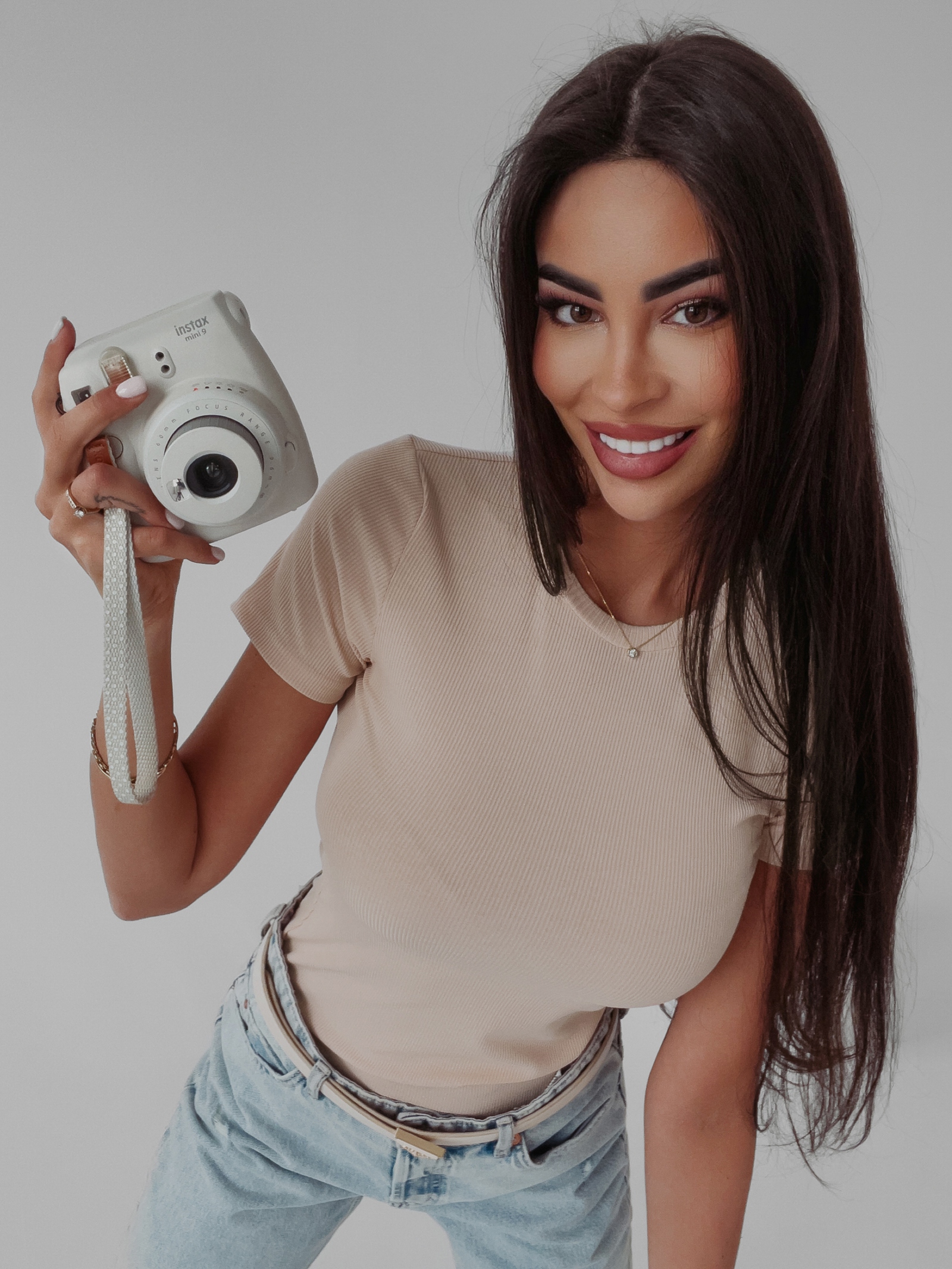 Bluzka klasyczna t-shirt basic Eter Ola Voga beżowa