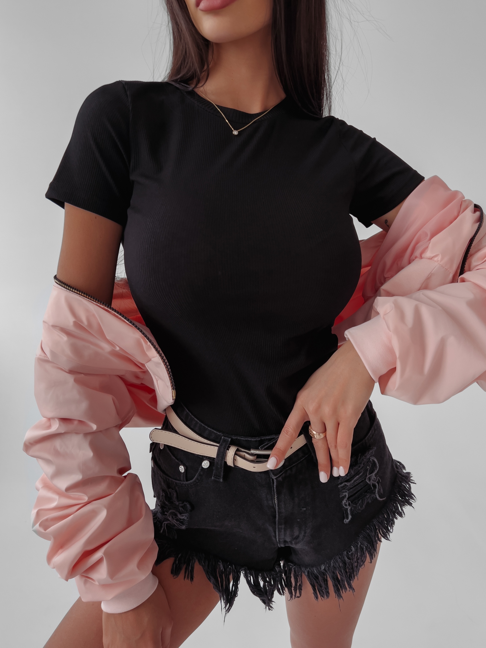 Bluzka klasyczna t-shirt basic Eter Ola Voga czarny