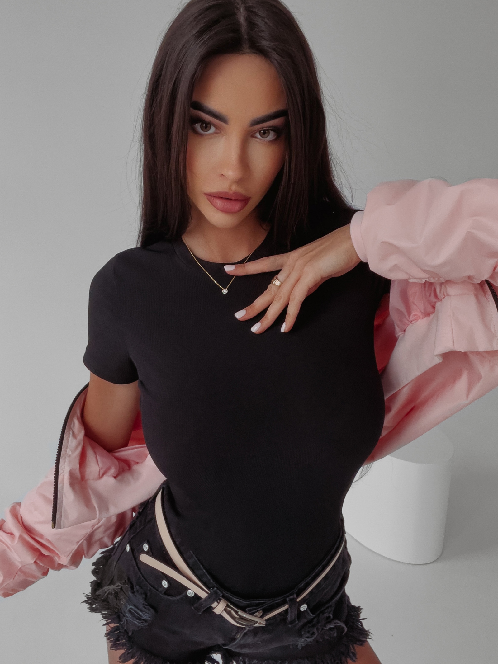 Bluzka klasyczna t-shirt basic Eter Ola Voga czarny