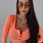 Body dopasowane Eve Ola Voga pomarańczowy