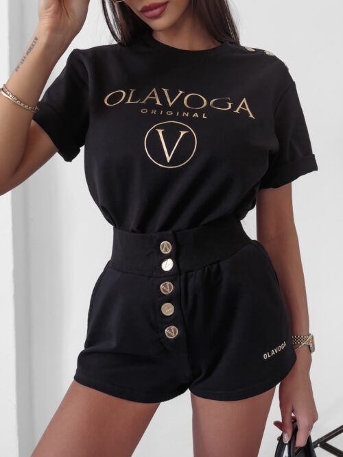 -wyprzedane-T-shirt z napami Iryda Ola Voga czarny