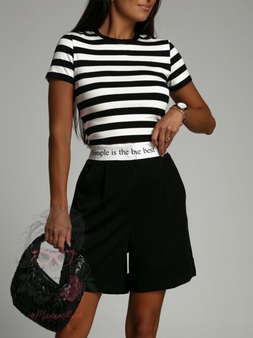 -wyprzedane-Top w paski Apss biało-czarny