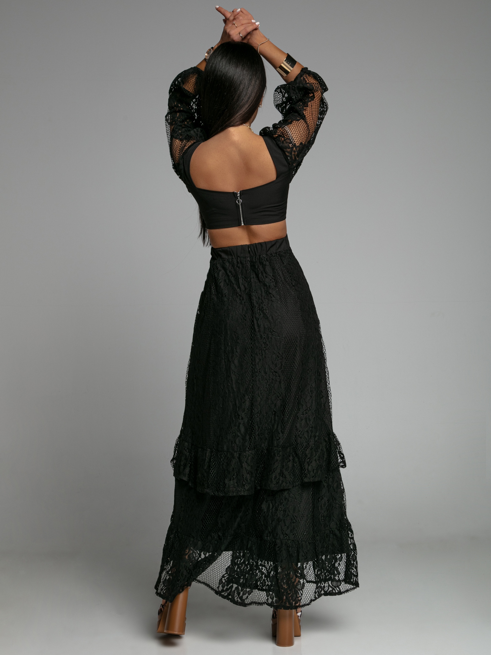 Sukienka maxi koronkowa Romanse czarna