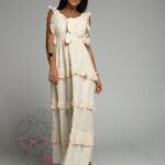 Sukienka maxi Senseno beżowa