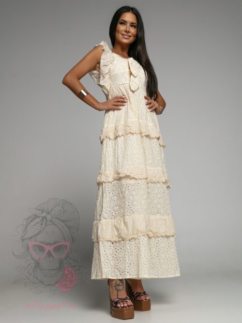 Sukienka maxi Senseno beżowa