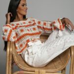 Bluzka ażurowa Malorca Sun beżowo-pomarańczowa