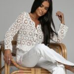 Sweterek ażurowy Safexo biały