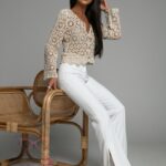 Sweterek ażurowy Safexo beżowy