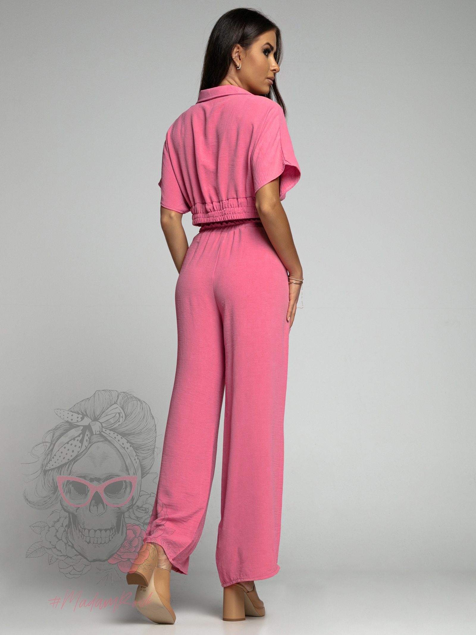 Komplet top+spodnie Winsorft różowy