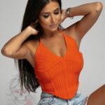 Top boho Holbosh pomarańczowy