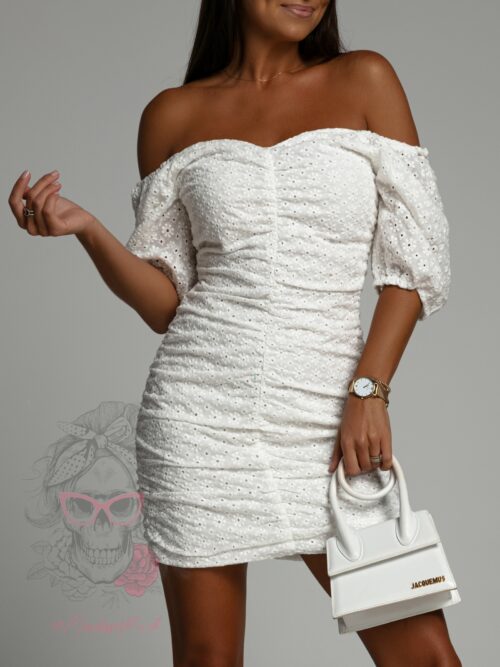 Sukienka haftowana Alida biała