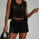 Komplet ażurowy Buterflo czarny