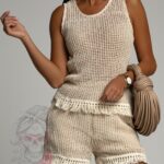 Komplet ażurowy Saletto beżowy