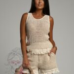 Komplet ażurowy Saletto beżowy