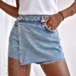 Spódniczko-spodenki jeansowe Dikilek niebieskie