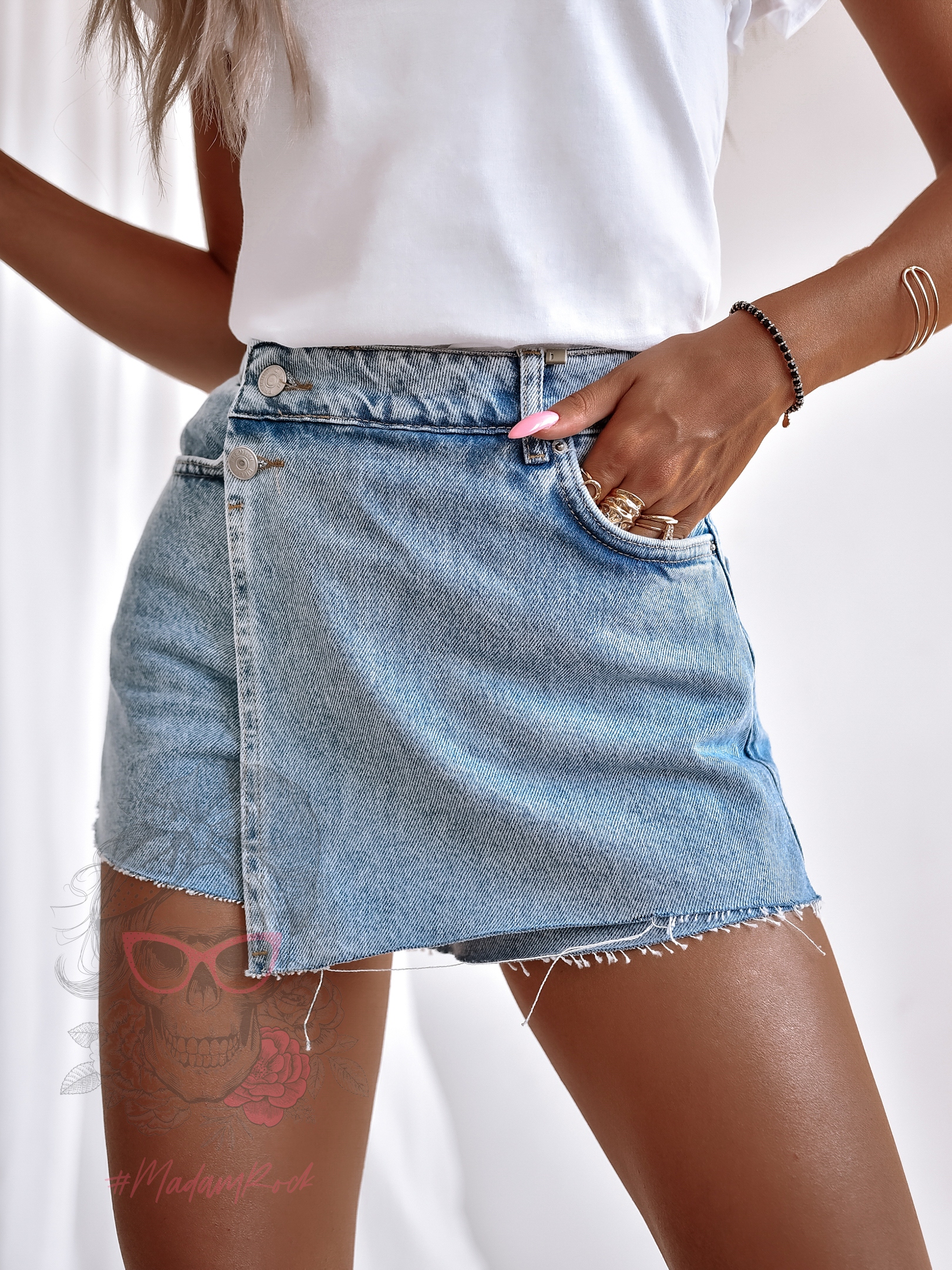 Spódniczko-spodenki jeansowe Dikilek niebieskie Spódniczko-spodenki jeansowe Dikilek niebieskie