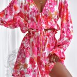 Komplet w kwiaty- spodenki+top NB Power Flower różowy